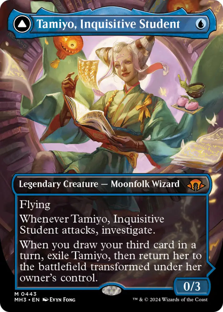 Tamiyo Inquisitive Student // Tamiyo Seasoned Scholar (Borderless) [Modern Horizons 3] - MTG Single