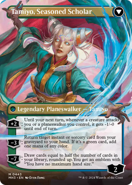 Tamiyo Inquisitive Student // Tamiyo Seasoned Scholar (Borderless) [Modern Horizons 3] - MTG Single