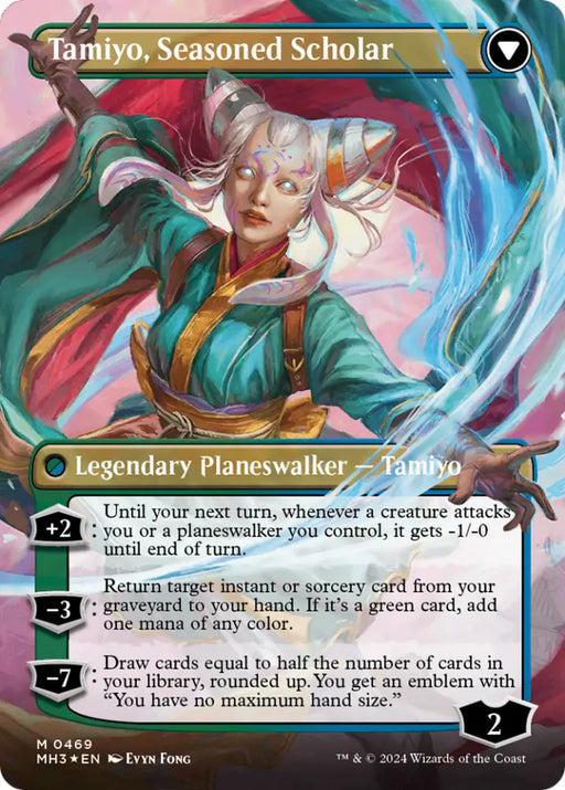 Tamiyo Inquisitive Student // Tamiyo Seasoned Scholar (Borderless) (Textured Foil) [Modern Horizons 3] - MTG Single