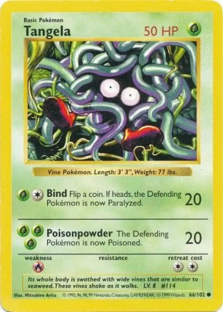 Tangela (66/102) [Base Set Shadowless Unlimited] - Pokemon Single