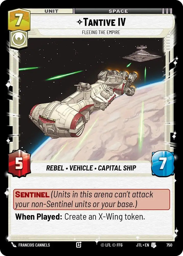 Tantive IV - Fleeing the Empire (Foil) (750) [Jump to Lightspeed] - Star Wars: Unlimited Single