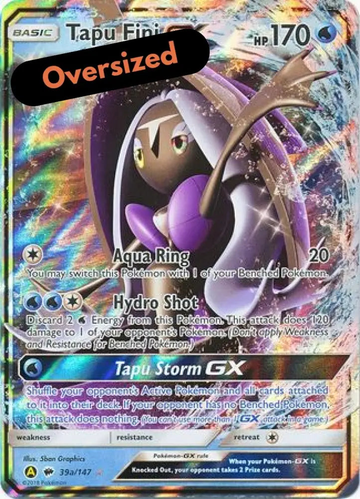 Tapu Fini GX (39/147) (Alternate card) (Jumbo Card) [Sun & Moon: Burning Shadows] - Pokemon Single