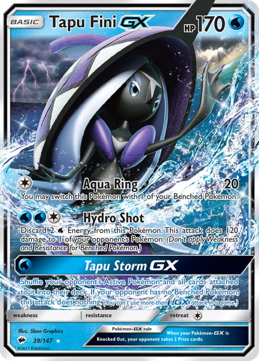 Tapu Fini GX (39/147) [Sun & Moon: Burning Shadows] - Pokemon Single