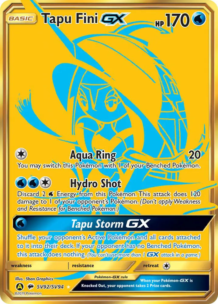 Tapu Fini GX (SV92/SV94) [Sun & Moon: Hidden Fates - Shiny Vault] - Pokemon Single