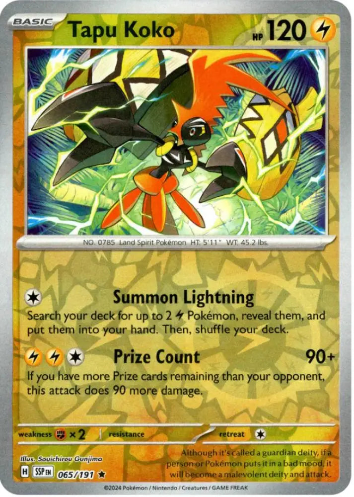 Tapu Koko (065/191) [Scarlet & Violet: Surging Sparks] - Pokemon Single