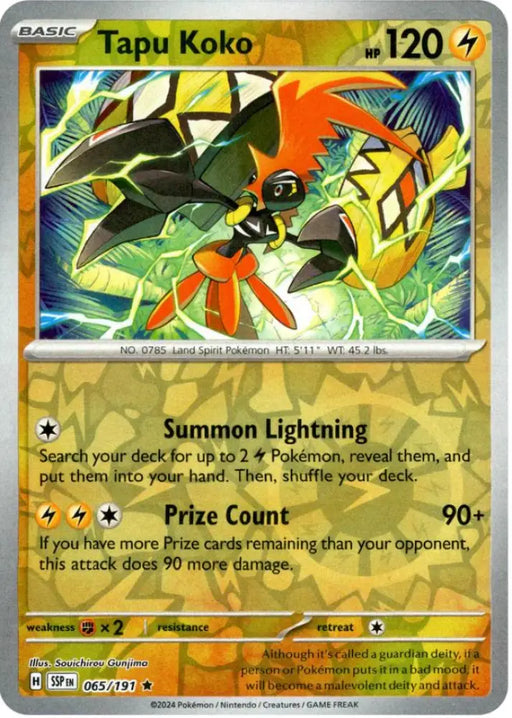 Tapu Koko (065/191) [Scarlet & Violet: Surging Sparks] - Pokemon Single