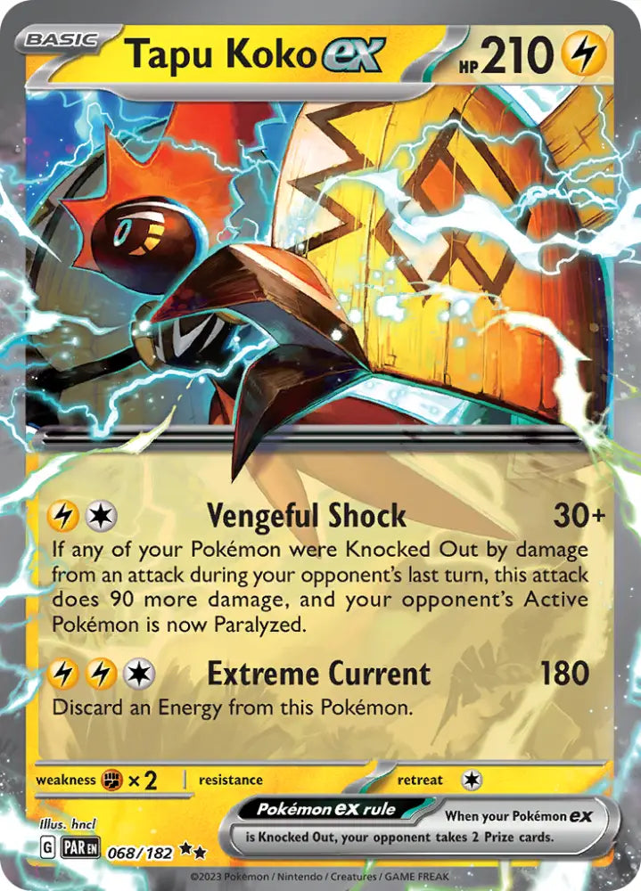 Tapu Koko ex (068/182) [Scarlet & Violet: Paradox Rift] - Pokemon Single