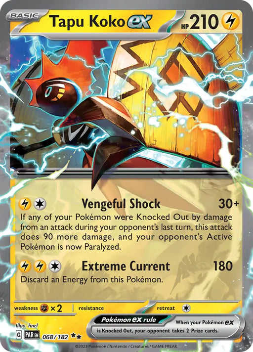 Tapu Koko ex (068/182) [Scarlet & Violet: Paradox Rift] - Pokemon Single