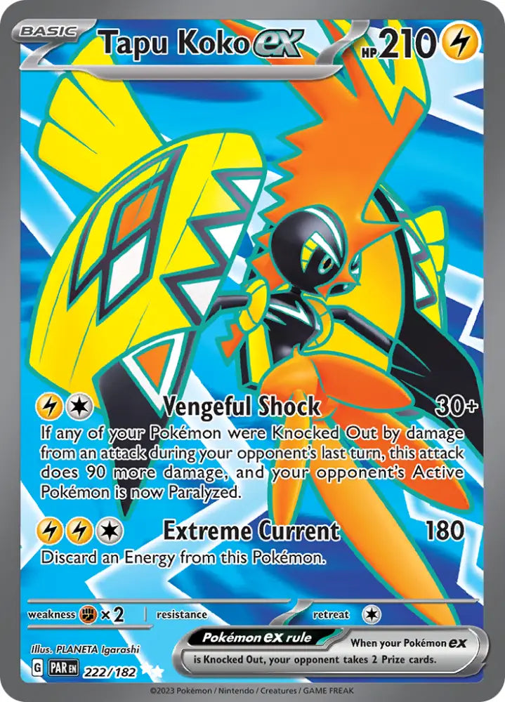 Tapu Koko ex (222/182) [Scarlet & Violet: Paradox Rift] - Pokemon Single