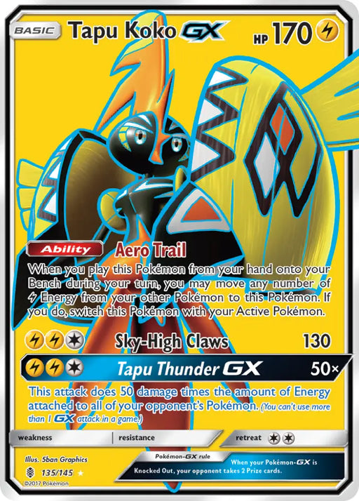 Tapu Koko GX (135/145) [Sun & Moon: Guardians Rising] - Pokemon Single