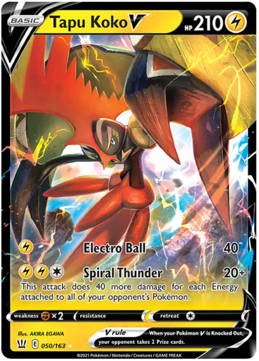Tapu Koko V (050/163) [Sword & Shield: Battle Styles] - Pokemon Single