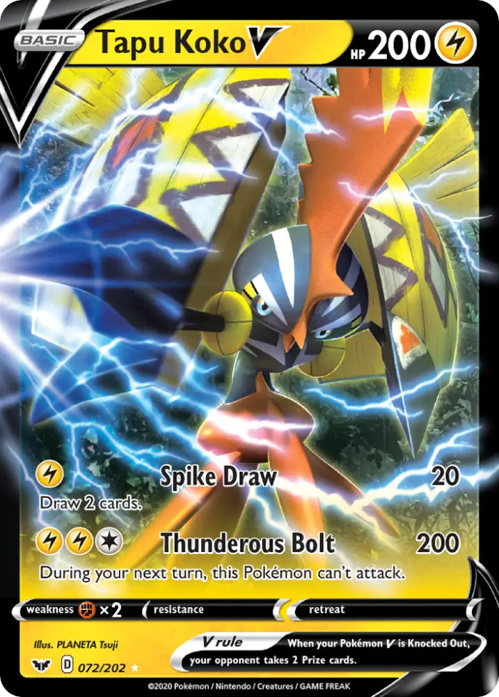 Tapu Koko V (072/202) [Sword & Shield: Base Set] - Pokemon Single