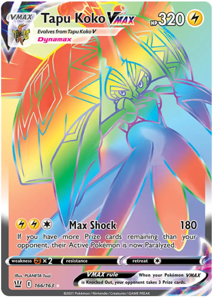 Tapu Koko VMAX (166/163) [Sword & Shield: Battle Styles] - Pokemon Single