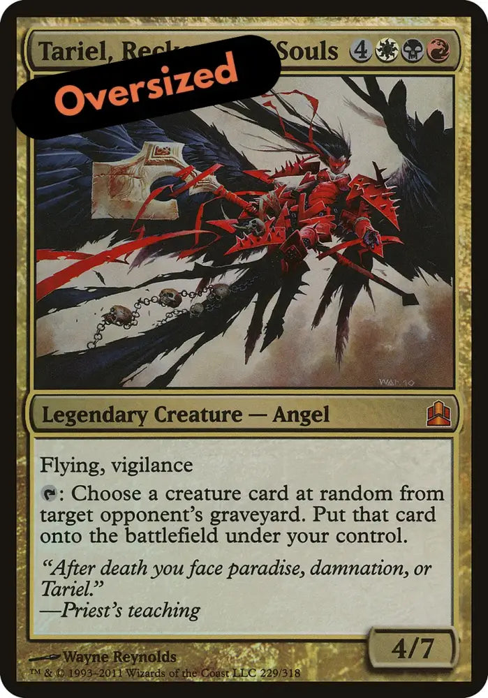 Tariel Reckoner of Souls (Oversized) [Commander 2011 Oversized] - MTG Single