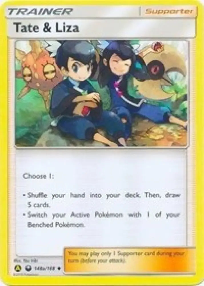Tate & Liza (148a/168) (Alternate Art Promo) (Battle Arena Deck Exclusive) [Sun & Moon: Celestial Storm] - Pokemon