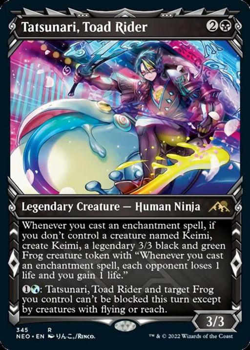 Tatsunari Toad Rider (Showcase Ninja) [Kamigawa: Neon Dynasty] - MTG Single
