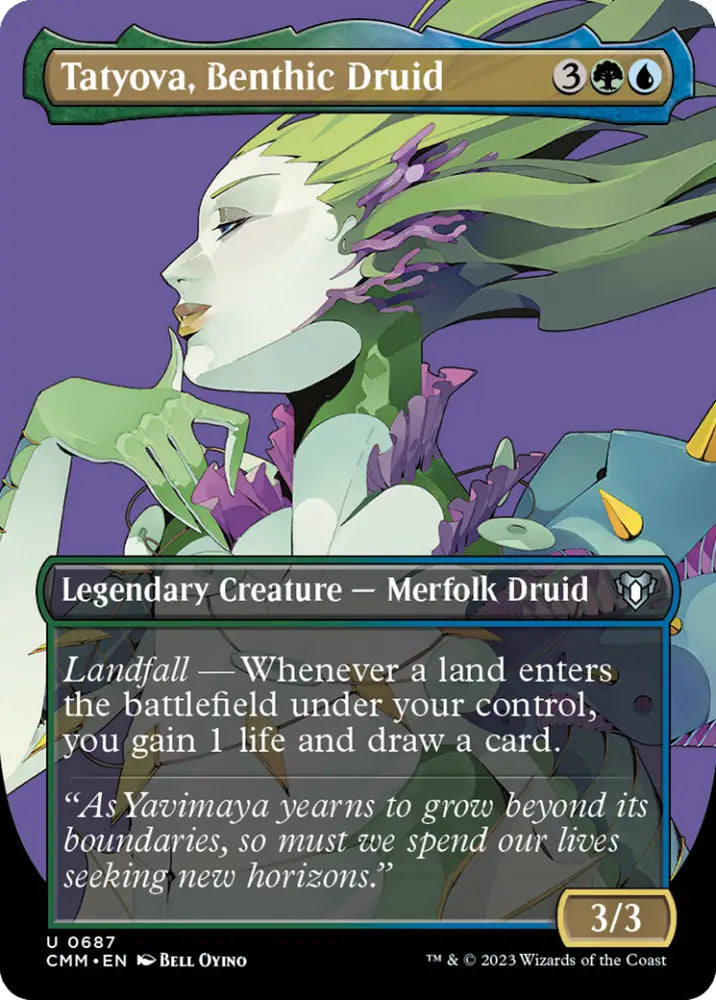 Tatyova Benthic Druid (Borderless Profile) [Commander Masters] - MTG Single