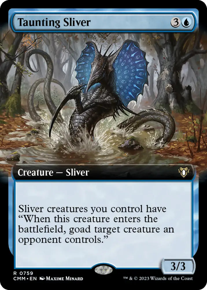 Taunting Sliver (Extended Art) [Commander Masters] - MTG Single