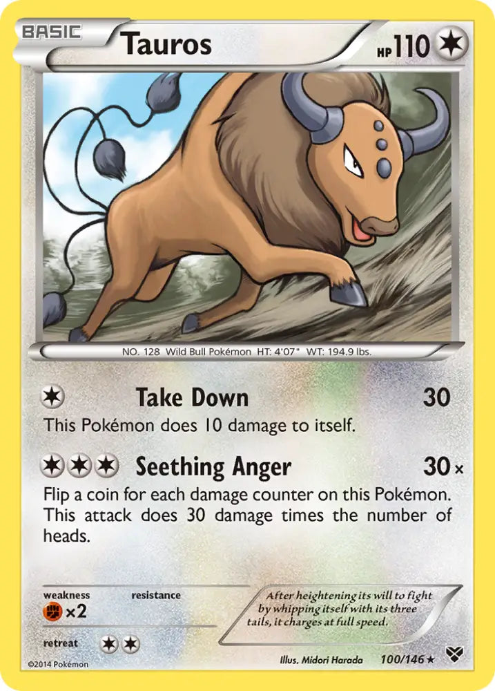 Tauros (100/146) [XY: Base Set] - Pokemon Single