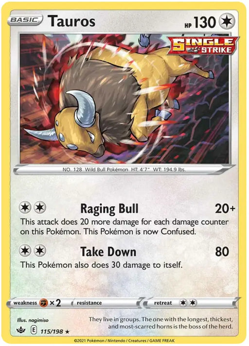 Tauros (115/198) [Sword & Shield: Chilling Reign] - Pokemon Single