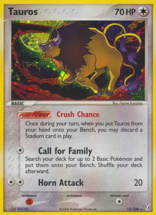 Tauros (12/100) [EX: Crystal Guardians] - Pokemon Single