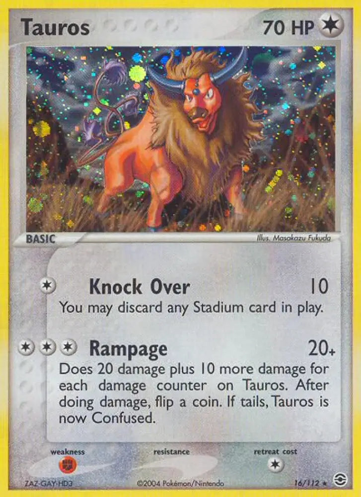 Tauros (16/112) [EX: FireRed & LeafGreen] - Pokemon Single