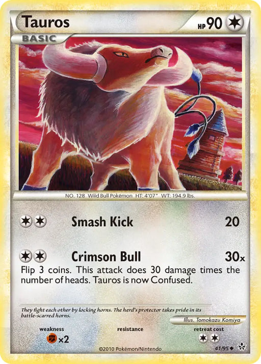 Tauros (41/95) [HeartGold & SoulSilver: Unleashed] - Pokemon Single