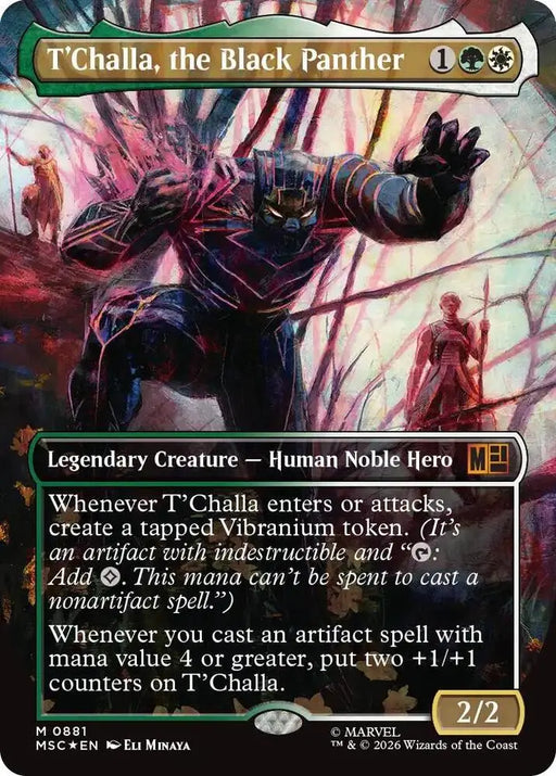 T'Challa, the Black Panther (Borderless) (Surge Foil) (881) [Marvel Super Heroes Commander]