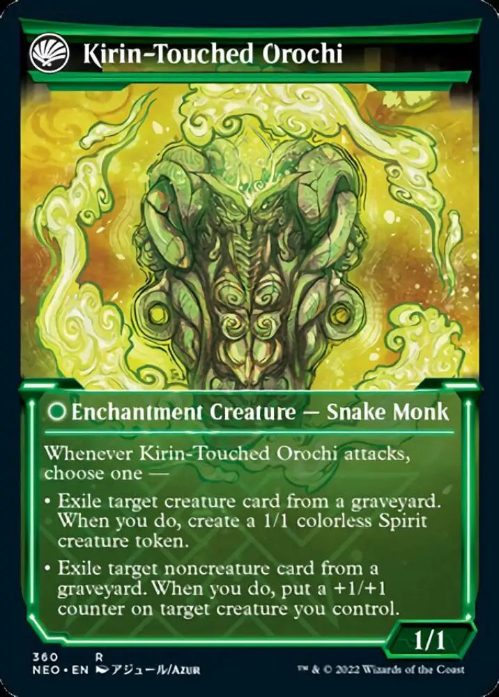 Teachings of the Kirin // Kirin-Touched Orochi (Showcase Soft Glow) [Kamigawa: Neon Dynasty] - MTG Single