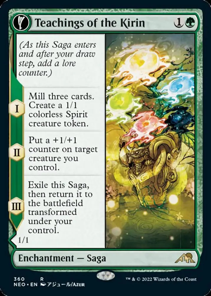 Teachings of the Kirin // Kirin-Touched Orochi (Showcase Soft Glow) [Kamigawa: Neon Dynasty] - MTG Single