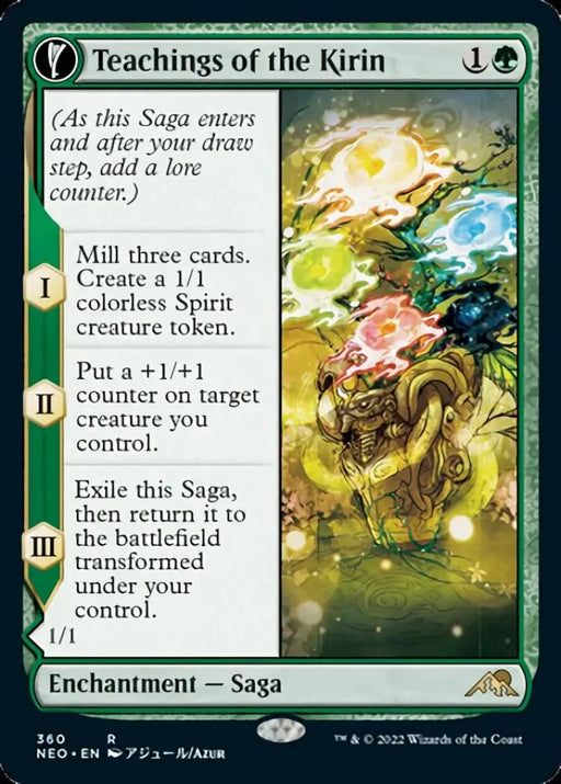 Teachings of the Kirin // Kirin-Touched Orochi (Showcase Soft Glow) [Kamigawa: Neon Dynasty] - MTG Single