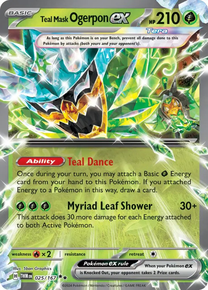 Teal Mask Ogerpon ex (025/167) [Scarlet & Violet: Twilight Masquerade] - Pokemon Single