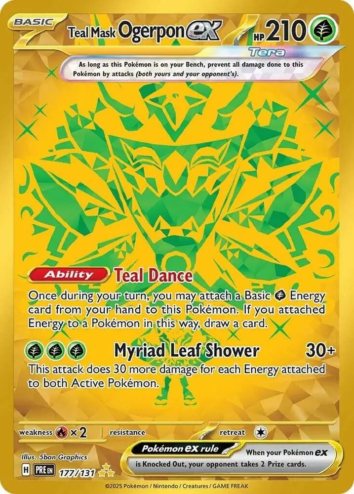 Teal Mask Ogerpon ex (177/131) [Scarlet & Violet: Prismatic Evolutions] - Pokemon Single