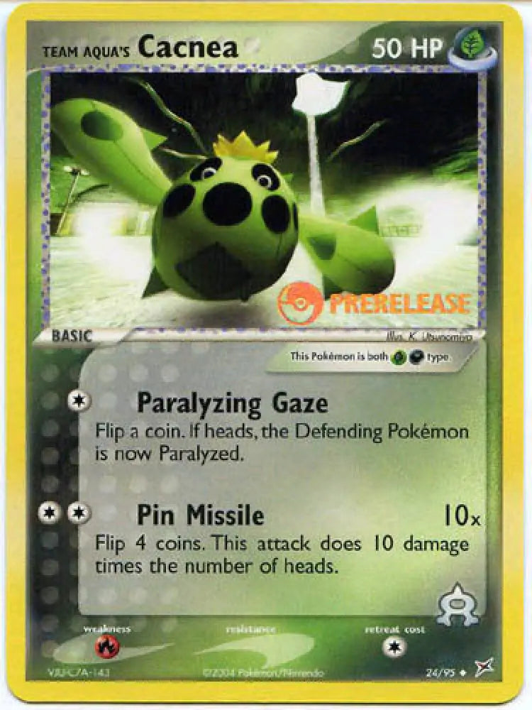 Team Aqua’s Cacnea (24/95) (Prerelease Promo) [EX: Team Magma vs Team Aqua] - Pokemon Single