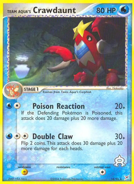 Team Aqua’s Crawdaunt (14/95) [EX: Team Magma vs Team Aqua] - Pokemon Single
