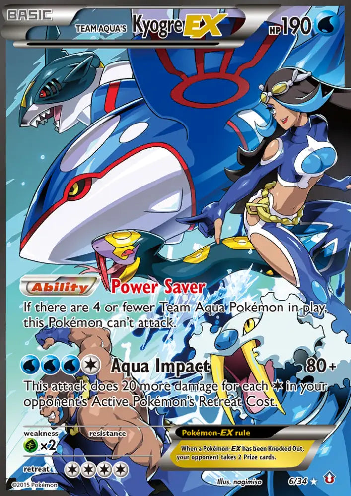 Team Aqua’s Kyogre EX (6/34) [XY: Double Crisis] - Pokemon Single