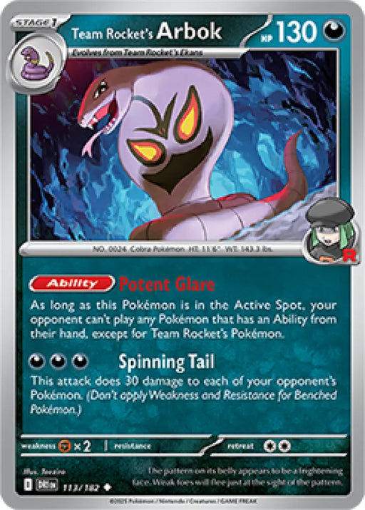 Team Rocket’s Arbok - 113/182 [SV10: Destined Rivals] - Pokemon Single