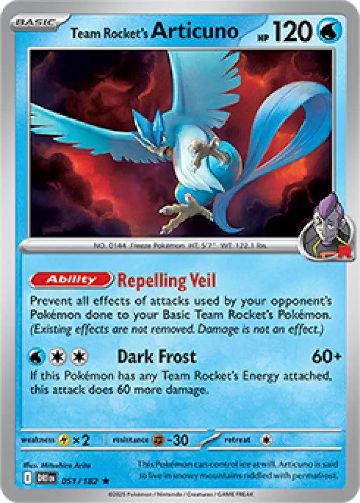 Team Rocket’s Articuno (051/182) [SV10: Destined Rivals] - Pokemon Single