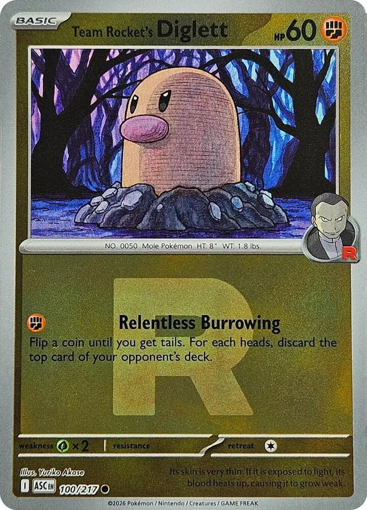 Team Rocket's Diglett (Team Rocket) (100/217) [ME: Ascended Heroes]