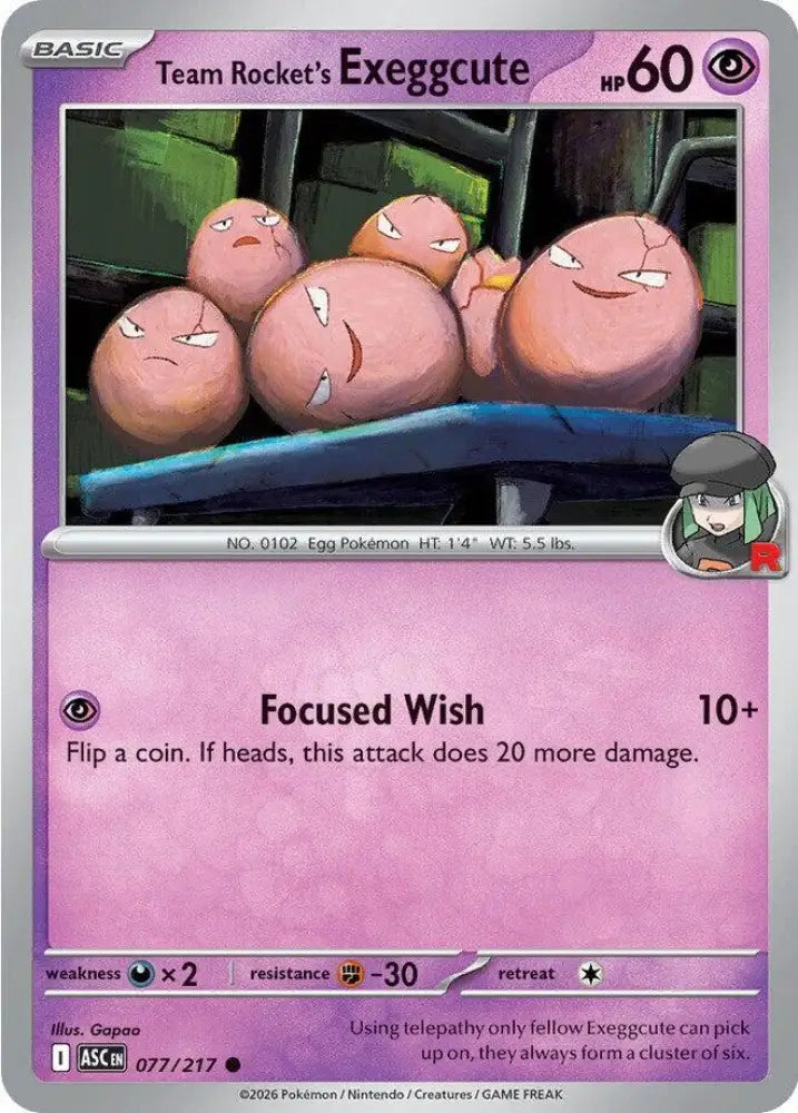 Team Rocket's  exeggcute (077/217) [ME: Ascended Heroes]