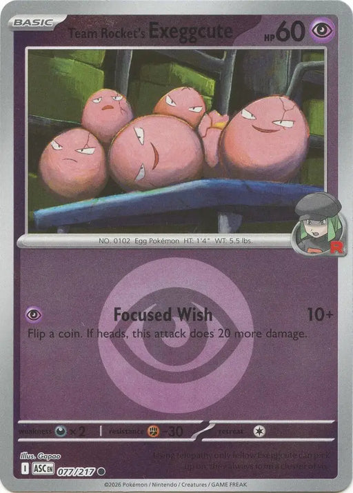Team Rocket's exeggcute (Energy Symbol Pattern) (077/217) [ME: Ascended Heroes]