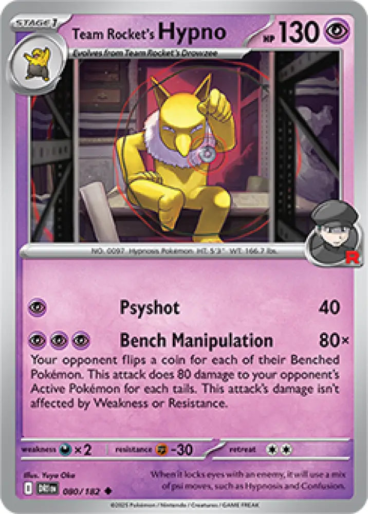 Team Rocket’s Hypno (080/182) [SV10: Destined Rivals] - Pokemon Single