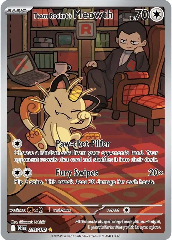 Team Rocket’s Meowth - 203/182 [SV10: Destined Rivals] - Pokemon Single