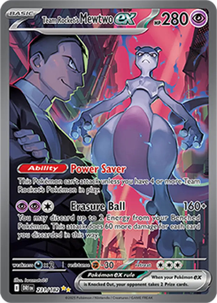 Team Rocket’s Mewtwo ex (231/182) [SV10: Destined Rivals] - Pokemon Single