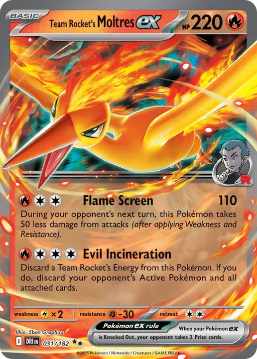 Team Rocket’s Moltres ex - 031/182 [SV10: Destined Rivals] - Pokemon Single