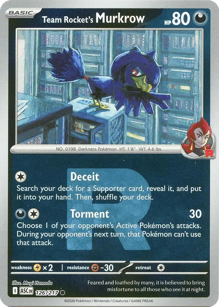 Team Rocket's Murkrow (Team Rocket) (126/217) [ME: Ascended Heroes]