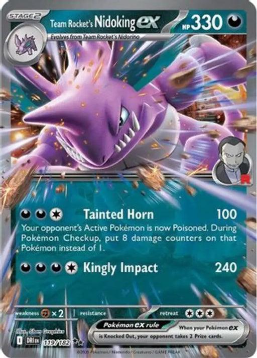 Team Rocket’s Nidoking ex - 119/182 [SV10: Destined Rivals] - Pokemon Single