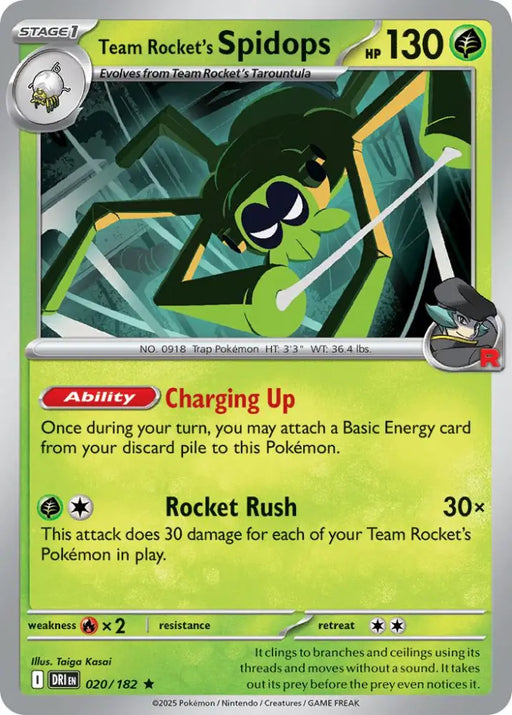 Team Rocket’s Spidops (020/182) [SV10: Destined Rivals] - Pokemon Single