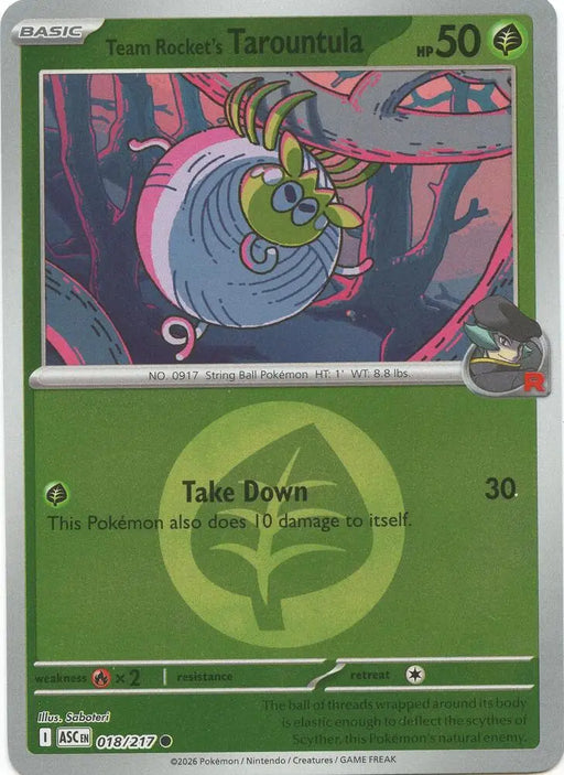 Team Rocket's Tarountula (Energy Symbol Pattern) (018/217) [ME: Ascended Heroes]