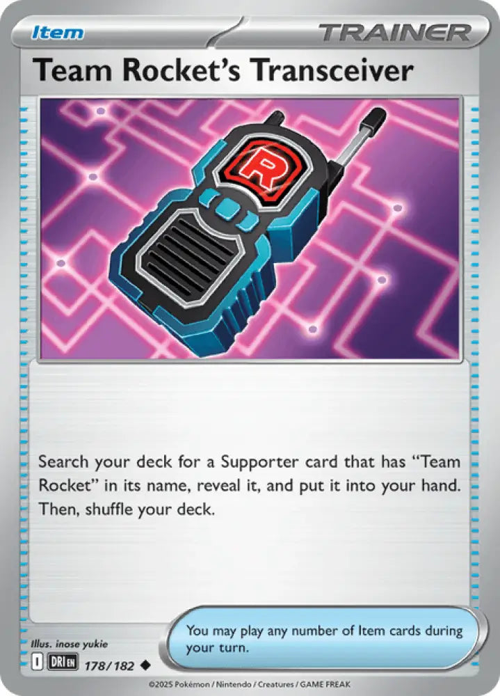Team Rocket’s Transceiver (178/182) [SV10: Destined Rivals] - Pokemon Single